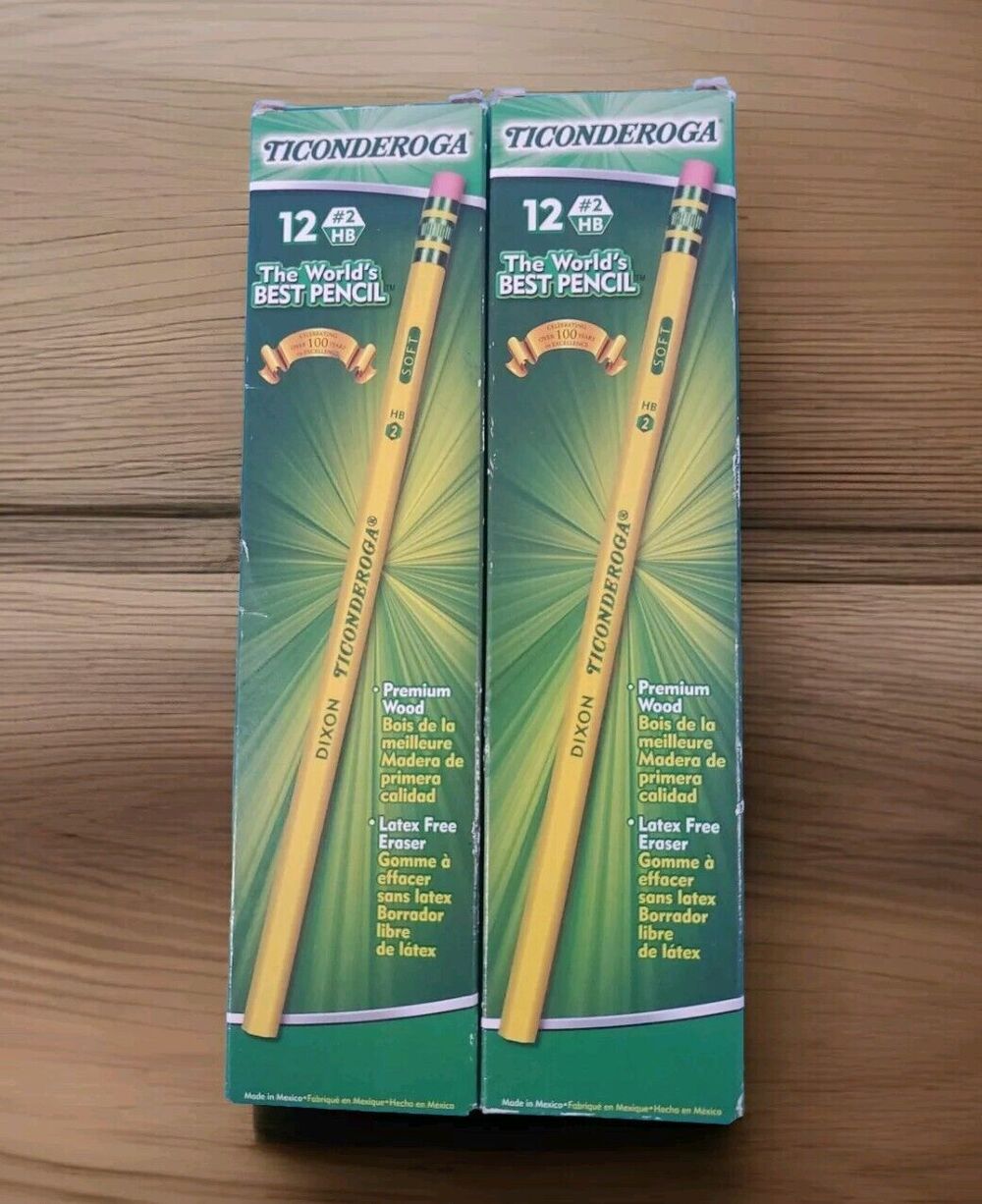 Dixon Ticonderoga Wood-Cased Pencils #2 HB Yellow  Box of 12 (13882) Pack